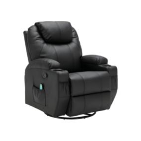 Fauteuil massant SILVANO en simili - Noir