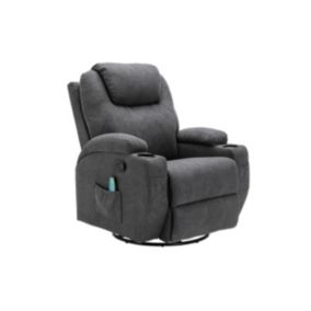 Fauteuil massant SILVANO en tissu - Gris