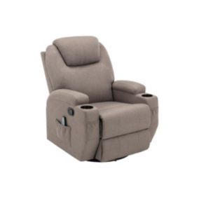 Fauteuil massant SILVANO en tissu - Taupe