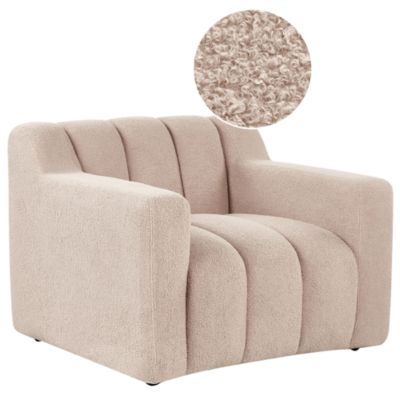 Fauteuil moderne en bouclé beige AGERUP