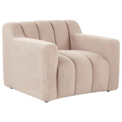 Fauteuil moderne en bouclé beige AGERUP