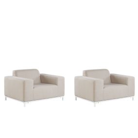 Fauteuil moderne en polyester beige ROVIGO