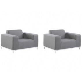 Fauteuil moderne en polyester gris ROVIGO