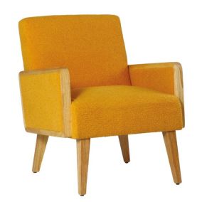 Fauteuil MONTANA bouclette jaune 65X73.5X81