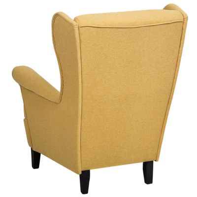 Fauteuil à oreilles ABSON Tissu Jaune
