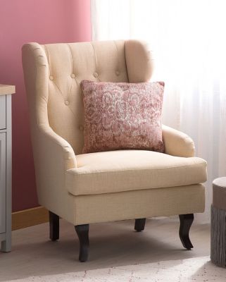 Fauteuil à oreilles ALTA Tissu Beige