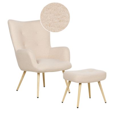 Fauteuil à oreilles VEJLE Bouclé Beige
