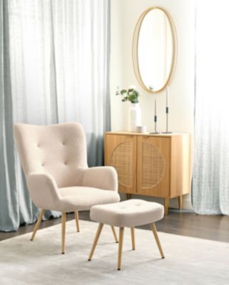 Fauteuil à oreilles VEJLE Bouclé Beige