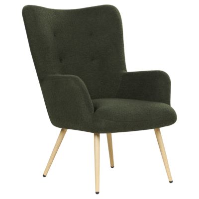 Fauteuil à oreilles VEJLE Bouclé Vert foncé