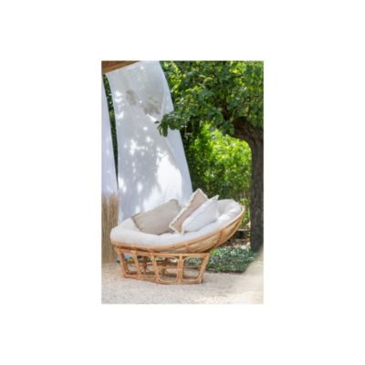 Fauteuil papasan double en rotin beige  - MIKA