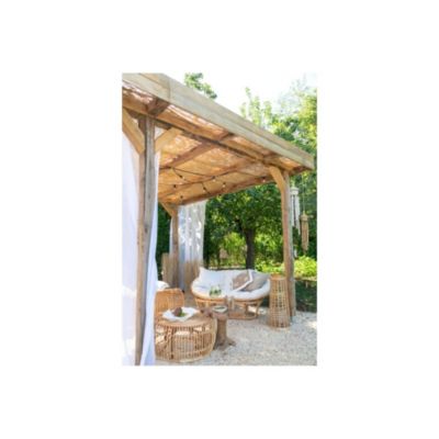 Fauteuil papasan double en rotin beige  - MIKA