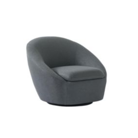 Fauteuil pivotant arrondi en tissu gris LACARA II