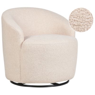 Fauteuil pivotant DAVIK Bouclé Beige