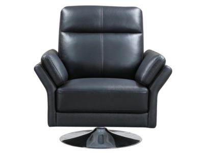 Fauteuil pivotant en cuir de buffle LICEU - Noir