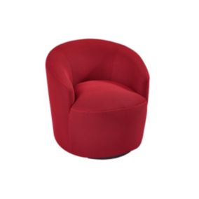 Fauteuil pivotant en tissu 3D rouge ACERETO