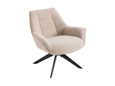 Fauteuil pivotant en tissu beige CANATO