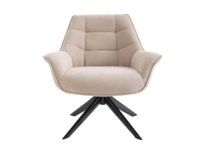 Fauteuil pivotant en tissu beige CANATO