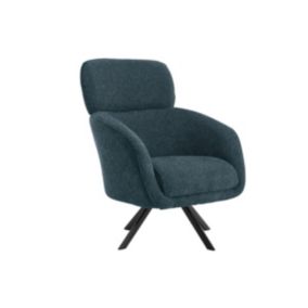 Fauteuil pivotant en tissu chiné bleu LACONA de Pascal Morabito