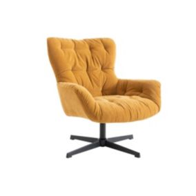 Fauteuil pivotant en tissu jaune OPHELIE