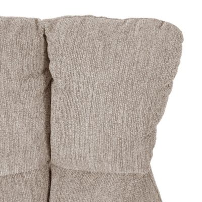 Fauteuil pivotant grand confort en tissu chenillé crème piètement métal laqué noir - LINETTE