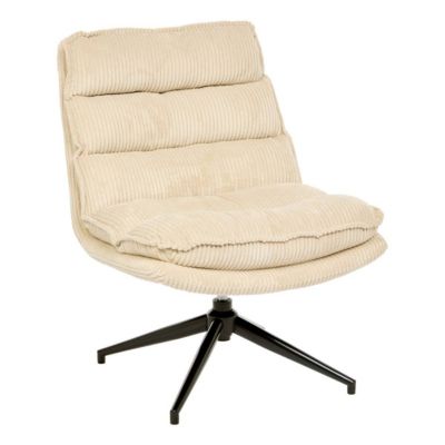 Fauteuil Pivotant Harper en Tissu Beige L74,5xl64xH87 cm - Atmosphera Créateur d'intérieur