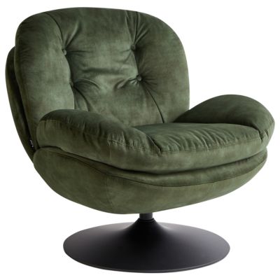 Fauteuil pivotant NOLVIK Velours Vert foncé