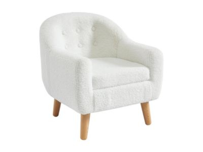 Fauteuil pour enfant en tissu bouclette blanc CASORLA