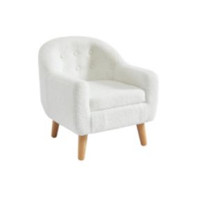 Fauteuil pour enfant en tissu bouclette blanc CASORLA