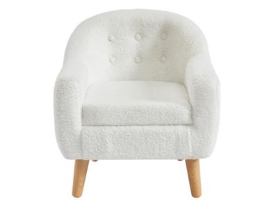 Fauteuil pour enfant en tissu bouclette blanc CASORLA