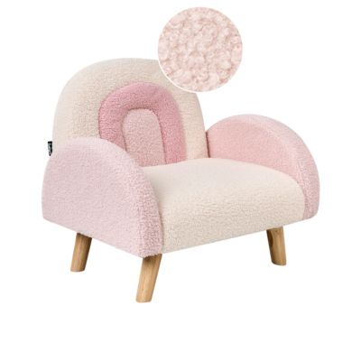 Fauteuil pour enfants Arc-en-ciel OMBO Bouclé Rose pastel