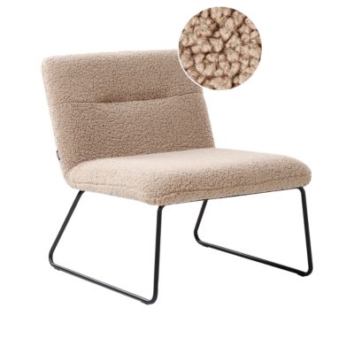 Fauteuil rétro en bouclé beige COTULLA