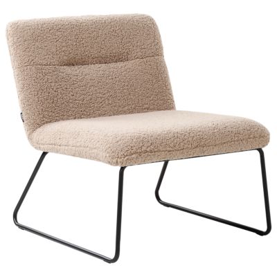 Fauteuil rétro en bouclé beige COTULLA