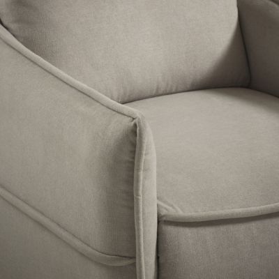 Fauteuil Relax design en tissu gris clair piètement métal luge - HASSAN