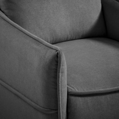 Fauteuil Relax design en tissu gris foncé piètement métal luge - HASSAN