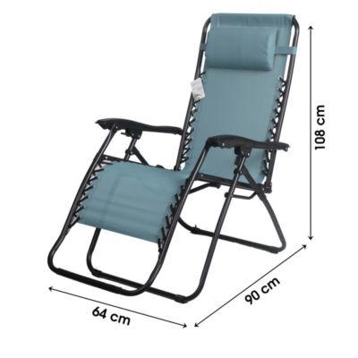 Fauteuil relax dextérieur coloris bleu 90x108x64 cm