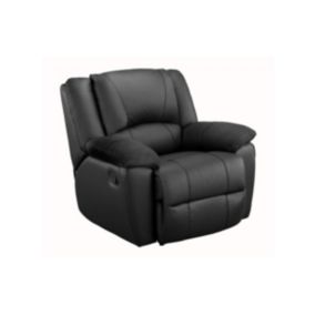 Fauteuil relax en cuir AROMA - Noir