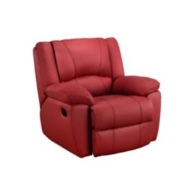 Fauteuil relax en cuir AROMA - Rouge