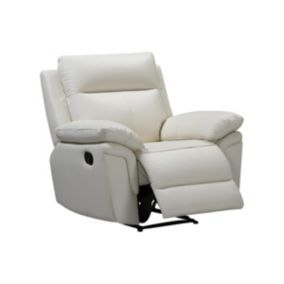 Fauteuil relax en cuir de buffle PAKITA - Ivoire