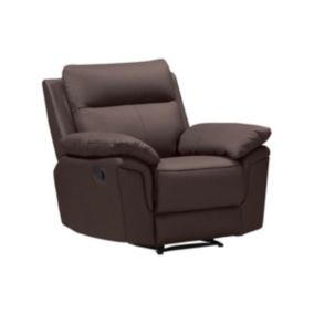 Fauteuil relax en cuir de buffle PAKITA - Marron