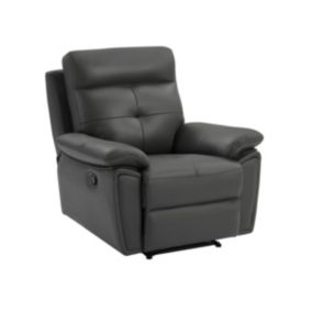 Fauteuil relax en cuir gris VINETA