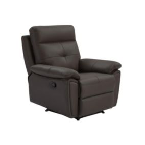 Fauteuil relax en cuir marron VINETA