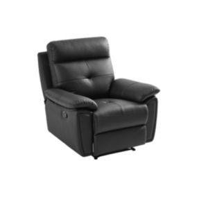 Fauteuil relax en cuir noir VINETA