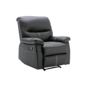 Fauteuil relax en simili noir CANBY