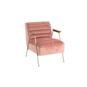 Fauteuil relax en velours et métal doré - LISBOA