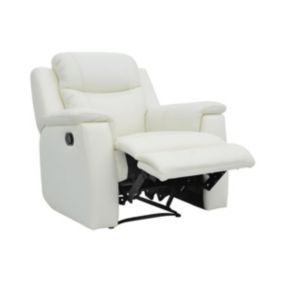 Fauteuil relax EVASION en cuir - blanc ivoire