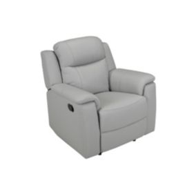 Fauteuil relax EVASION en cuir - Gris clair