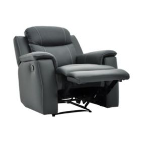 Fauteuil relax EVASION en cuir - Gris