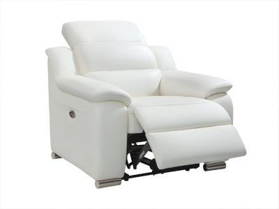 Fauteuil relax électrique en cuir blanc ARENA III