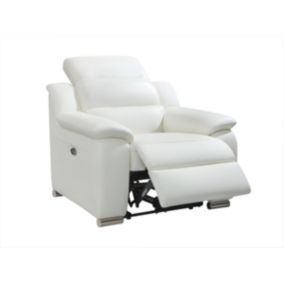 Fauteuil relax électrique en cuir blanc ARENA III