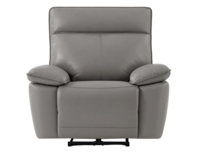 Fauteuil relax électrique en cuir de vachette gris NOVENA